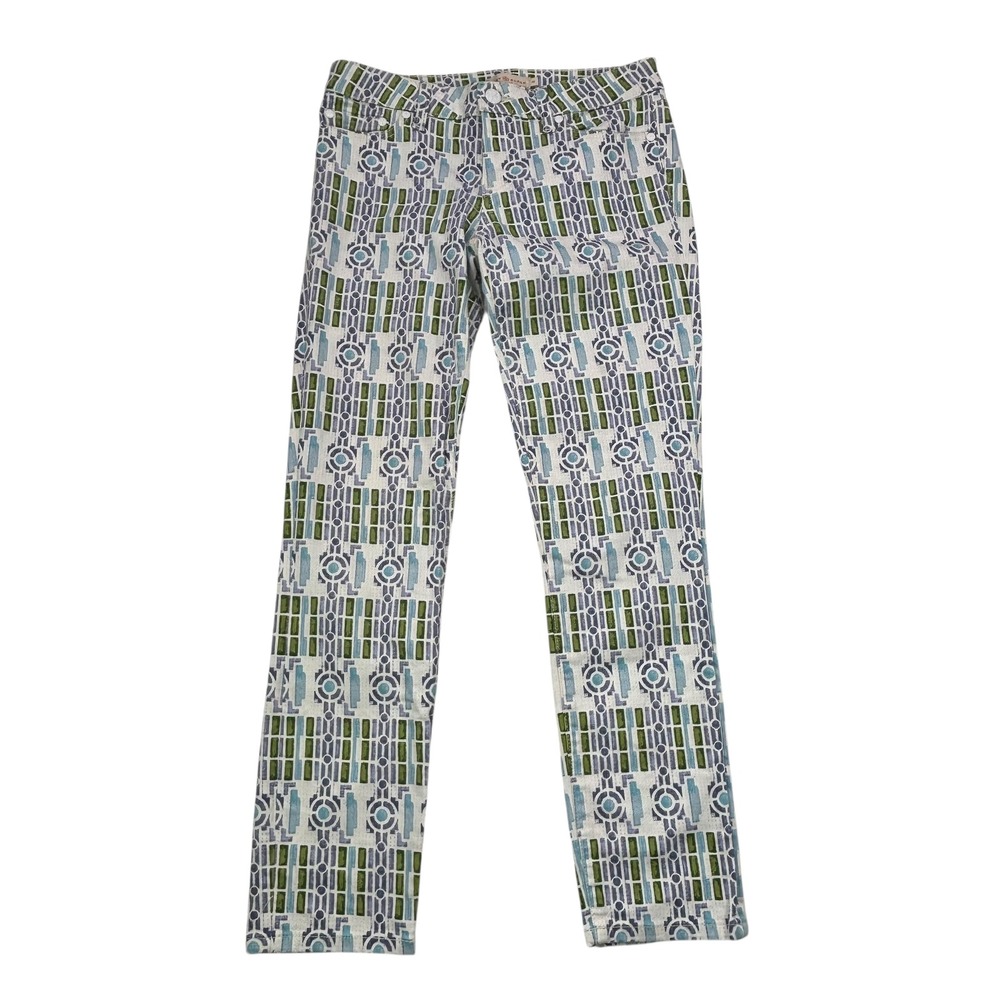 Tory Burch Printed Women's Size 28‎ Geometric Pattern Skinny Jeans 27" Inseam
